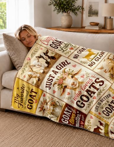 Goat Gifts for Women,Goat Blanket for Girls, Just A Girl Who Loves Goats | Christmas Birthday Gifts for Girls Animal Lovers Goat Lovers, Lightweight Soft Blanket, 50*60 - color: Goat
