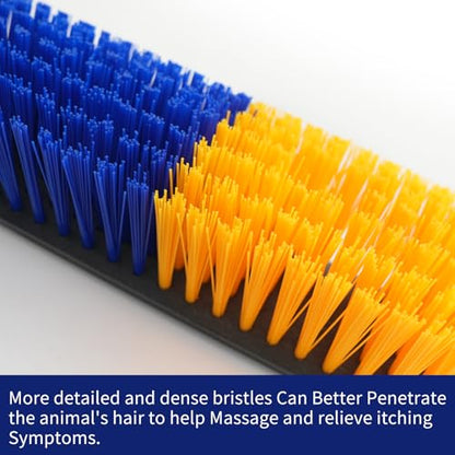 4PCS Livestock Scratching Brush Goat Scratching Tool Post Massage Grooming Brush with 8 Screws for Animals Back Scratcher Itch Brushes for Cattle, Sheep, Horses, Pigs,Cow(4, Yellow) - color: Yellow
