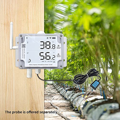 GS1-A1RS - Smart WiFi Temperature & Humidity Sensor - Versatile External Probes, Scheduled Reports，Custom Alerts, Free App, No Subscription - Alexa & IFTTT Compatible (2.4GHz, Hub-Free) - style: GS1-A1RS