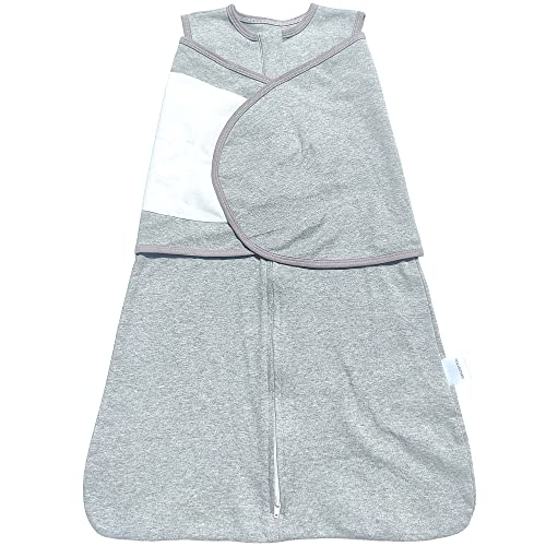 Swaddle Sack for Baby 3-Ways Adjustable Swaddling Sleeping Bag Cotton Wearable Blanket for Newborn Boys and Girls, 4 Season, 3-9 Months (Gray) - color: Gray