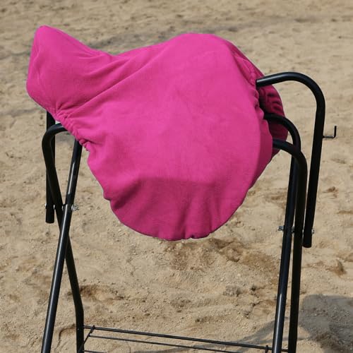 Harrison Howard Fleece Saddle Cover for GP/Close Contact Saddles, Dust Protection, Machine Washable, Elastic Fit - Magenta - color: Magenta, size: GP/CC-One Size
