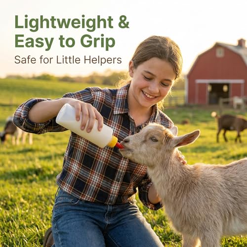 Goat Bottles and Nipples Set, 5 Sets Small Animal Milk Drink Pritchard Nipple for Goats 400 ml Lamb Nursing Bottles Feeding Bottle Kit for Feeding Sheep Goat Lamb Puppy