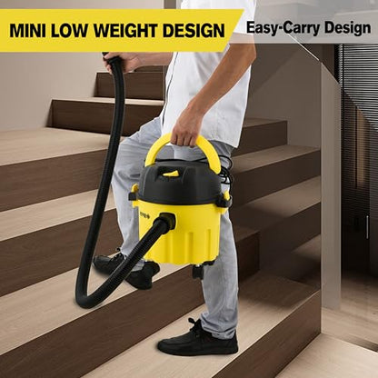 Wet-Dry Vacuum, 3-in-1 Portable Shop Vacuum Cleaner with 2 Peak HP Power Suction, Lightweight Wet Dry Vacuum with Blower & Wall Mount Design for Car, Pet Hair, Hard Floor | 3-in-1 Workshop Vacuum Cleaner, suitable for cleaning cars, removing pet hair, and