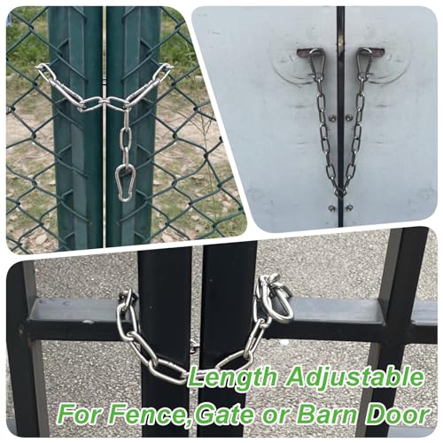 Gate Chain Lock,Gate Latch Chaining Lock for Livestock Horse Goat Cows Stall,Outdoor Fence Gate,Yard, Barn - size: 20INCH 2PCS