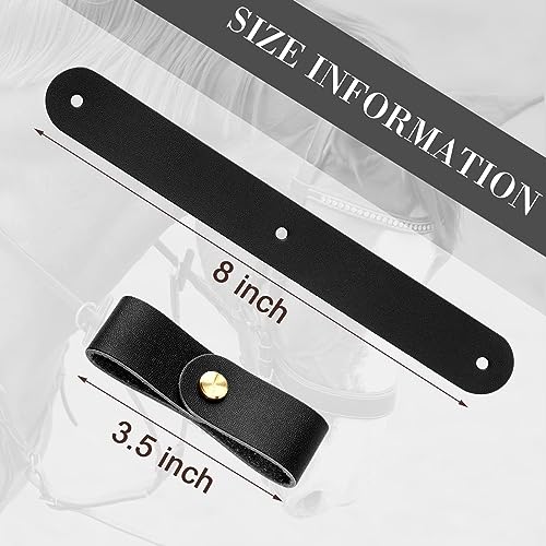 Chunful 6 Pcs Leather Breakaway Halter Replacement Straps for Horses - color: Black