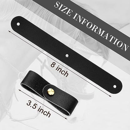 Chunful 6 Pcs Leather Breakaway Halter Replacement Straps for Horses - color: Black