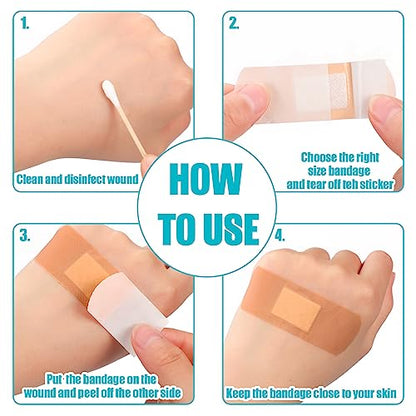 Lounsweer 720 Pcs Assorted Bandage Bulk Waterproof Adhesive Variety Bandage - style: Classic