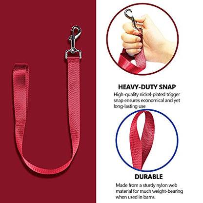 Harrison Howard 4PCS 22” Easily Packed Sturdy Nylon Bucket Straps for Hay Nets and Water Feeder Buckets-Red - color: 4PCS Red