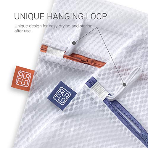 Mesh Laundry Bags for Delicates – 2 XLarge Durable Net with Anti Rust Zipper, Hanging Loop-Garment Safe Wash Bags and Organizer for Washing Machine, Lingerie, Jacket, Bra, Shoes, Sweater, Travel. - size: X-Large
