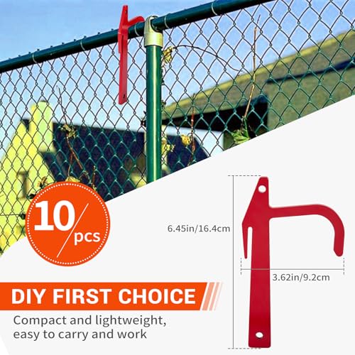 10Pcs Chain Link Fence Metal Banana Clip, Tensioning and Stretching Tool, Fence Top Rail Fabric Hanging Tool
