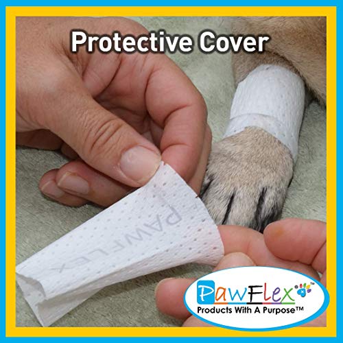 PawFlex Protective Sleeve Tubular Cover - Bandages - for Dogs Cats and Other Pets First Aid Wound Care Comfortable Non-Adhesive Breathable & Water Resistant 12 Strips (yields 24-36 Covers)-(Medium) - size: Medium 12pk