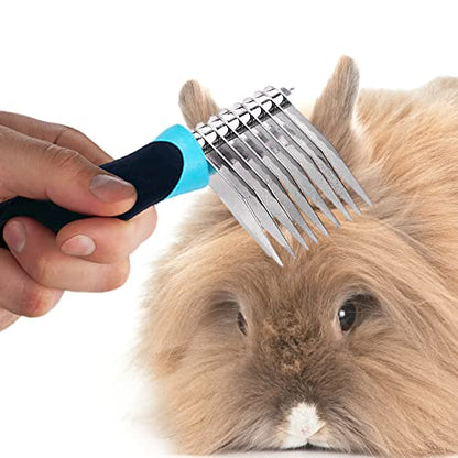 SunGrow Poodle Dog & Bunny Comb Dematting and Detangler Long Hair, Thick Undercoat Brush, for Rabbit, Persian, Maine coon Cat