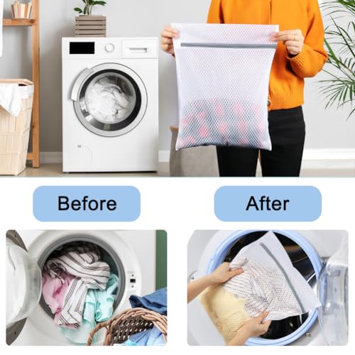 Vivifying 3Pcs Mesh Laundry Bags for Delicates, Honeycomb Mesh Wash Bags with Zipper for Washing Machine, Shoes, Lingerie, Socks and Stuffed Toys (Medium, 12.5 x 16Inches) - size: 3M(12.5" x 16")