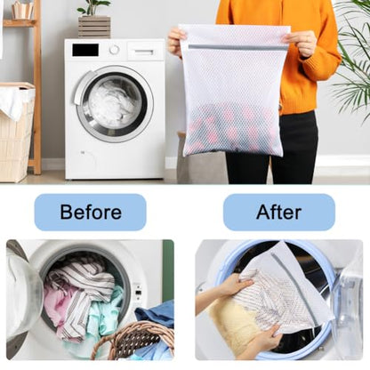 Vivifying 3Pcs Mesh Laundry Bags for Delicates, Honeycomb Mesh Wash Bags with Zipper for Washing Machine, Shoes, Lingerie, Socks and Stuffed Toys (Medium, 12.5 x 16Inches) - size: 3M(12.5" x 16")