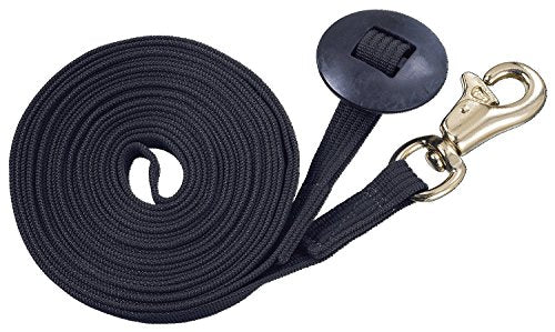 Tough 1 German Cord Cotton Lunge Line with Heavy Snap - color: Black