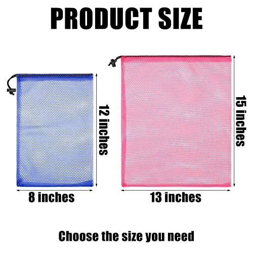 24 Pcs Mesh Bags Drawstring Mesh Laundry Bag Stuff Sack Nylon Bags Camping Nylon Bag with Drawstring Cord for Toys