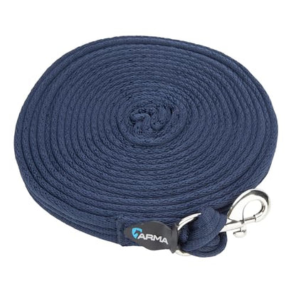 Shires Soft Feel Lunge Line - 26ft (8m) - Black Tubular Nylon with Swivel Trigger Clip Navy/Pink - color: Navy/Pink