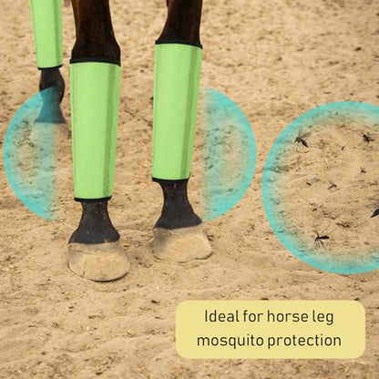 Jexine 8 Pcs Mesh Fly Boots for Horse - color: Grass Green Light Yellow