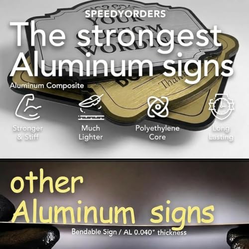 Custom Aluminum Outdoor Metal Sign, Personalized, Waterproof, Design 2 Black Charcoal 18x12 In - color: Design 2 - Black Charcoal, size: 18x12 Inches