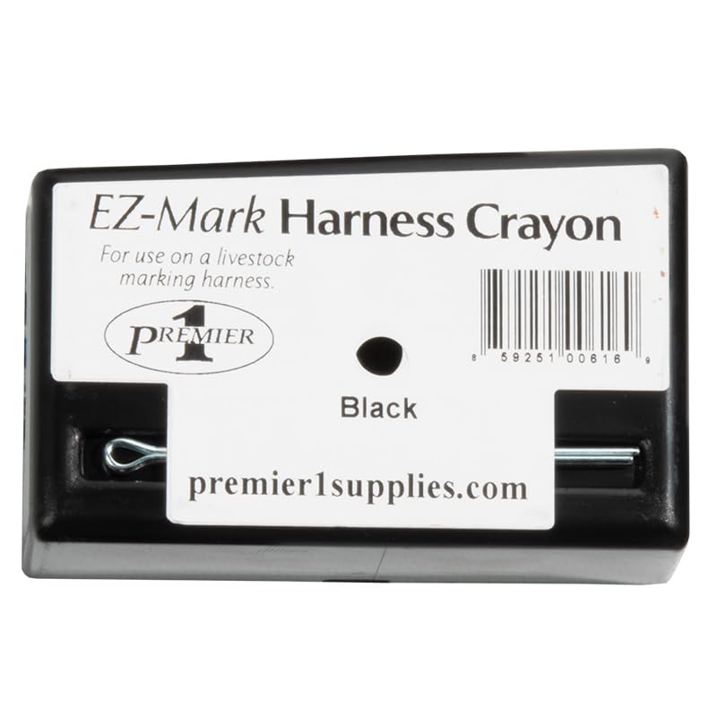 Premier 1 EZ-Mark Harness Crayon for Sheep & Goat Marking – Black - style: Black Crayon