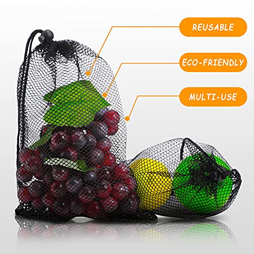 TecUnite 10 Pack Mesh Drawstring Bags for Laundry, 11.8 x 7.5 Inch, Black - color: Black, size: 11.8 x 7.5 Inch