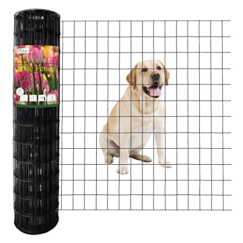 Black PVC Coated Welded Wire Fence 36" x 50' Roll, 2"x3" Mesh, 16 Gauge - color: Black, size: 2''x3'' 16GA 36''x50'