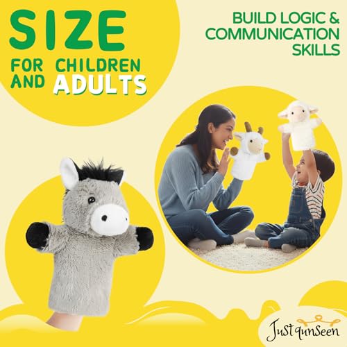 Donkey Hand Puppet Stuffed Animal Plush Toy Storytelling for Kids and Adult - color: Donkey