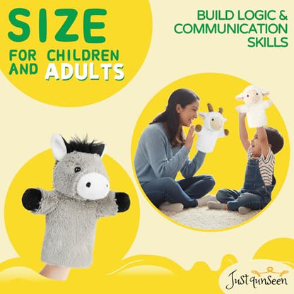 Donkey Hand Puppet Stuffed Animal Plush Toy Storytelling for Kids and Adult - color: Donkey