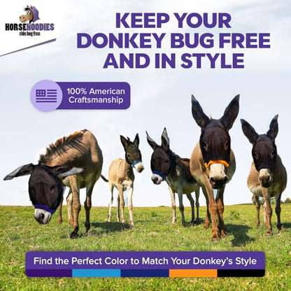 Donkey Fly Mask with Long Ears - (Black) Small Donkey Fly Mask with Ears Protection from Insects and Bugs, Soft Mesh Fabric with Adjustable Fastener, Flymask for Donkeys Made in USA - color: Black, size: Small Donkey