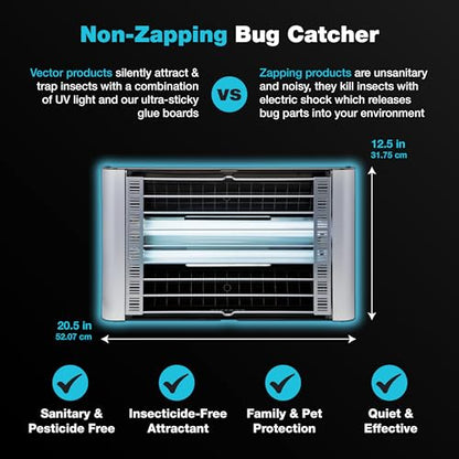 Catchmaster Vector Plasma Grilled Wall-Mounted UV Fly Light Trap - 3,100 sq. ft. Catch Zone, Fly Trap for Dining Rooms & Commercial Kitchens and Fresh & Dry Food Storage, UV Lamp Flying Insect Killer - style: Plasma Grilled - 2,900 sq ft
