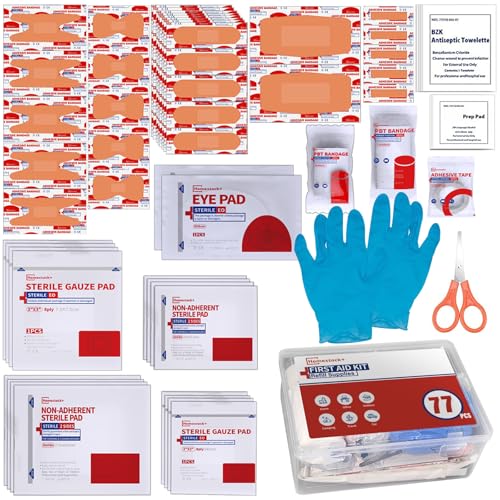 First Aid Kit Refill - Extra Replacement Supplies for First Aid Kits, Loose Packed Restock Supply Pack -77 Piece - size: Small Refill