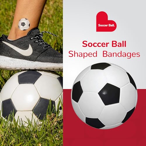 BioSwiss Bandages, Soccer Ball Shaped Self Adhesive Bandage Set, Latex Free, Sterile Wound Care, 24 Count - size: 24-Count Box, style: Soccer