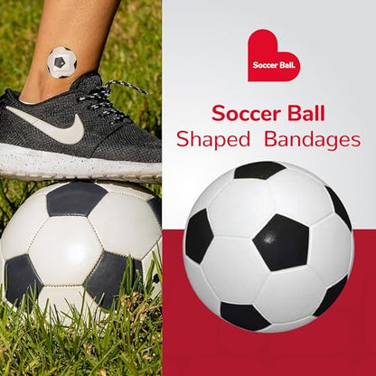 BioSwiss Bandages, Soccer Ball Shaped Self Adhesive Bandage Set, Latex Free, Sterile Wound Care, 24 Count - size: 24-Count Box, style: Soccer