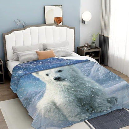 Polar Bear Blanket Animal Bears Gift for Kids Boys Girls 50"x40" - color: Polar Bear, size: 50" x 40"