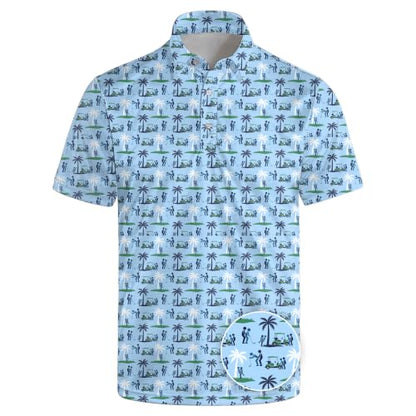 Men‘s Golf Shirt Funny Polo Shirts Short Sleeve Golf Polo Shirts Gifts Print Shirts - color: 618style-26-poa, size: Medium