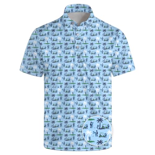 Men‘s Golf Shirt Funny Polo Shirts Short Sleeve Golf Polo Shirts Gifts Print Shirts - color: 618style-26-poa, size: Medium