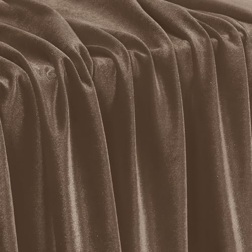 KKJIAF 5 Yard Brown Stretch Velvet Fabric 60" Wide for DIY Crafts - color: Brown, size: 5 Yard