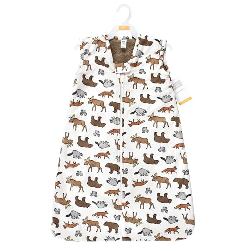 Hudson Baby Infant Girls Long Sleeve Plush Faux Fur Sleeping Bag, Wearable Blanket - color: Animal Adventure, size: 0-6 Months