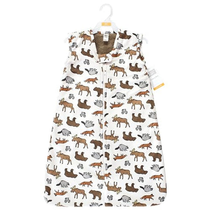 Hudson Baby Infant Girls Long Sleeve Plush Faux Fur Sleeping Bag, Wearable Blanket - color: Animal Adventure, size: 0-6 Months