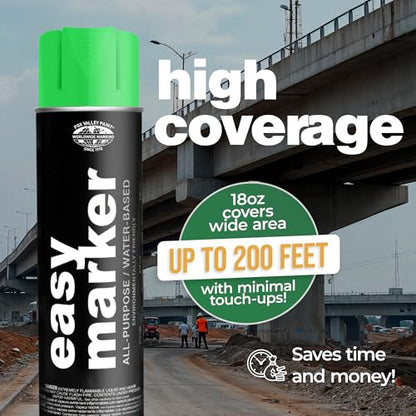 Fox Valley Easy Marker Inverted Paint 16oz Pack of 12, Green Fluorescent