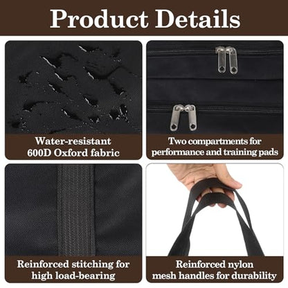 Klmnop English Saddle Pad Storage Bag, Heavy Duty 600D Oxford Cloth Horse Western Saddle Pad Carrier with 2 Compartments for Multiple Pads(Black)