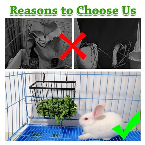 SANGLE SOPFFY Rabbit Feeder and Bunny Food Bowl with Hay Rack for Guinea Pigs, Chinchillas,Holland lop Bunny - Pet Hay Dispenser&Multifunctional Pellet Food Dish - color: black-2