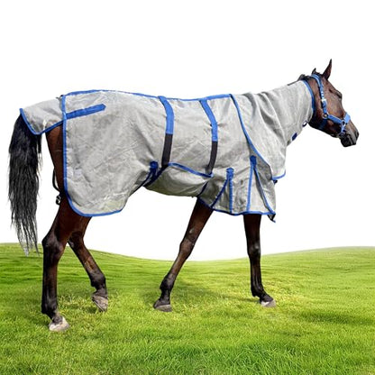 Horse Fly Sheet – UV Protection Breathable Mesh Summer Horse Rug, Lightweight Horse Sheet for Real Horses, Spring/Summer Turnout Sheet with Belly Wrap, Detachable Neck Cover (US 72IN (EU 135cm)) - size: US 72IN (EU 135cm)