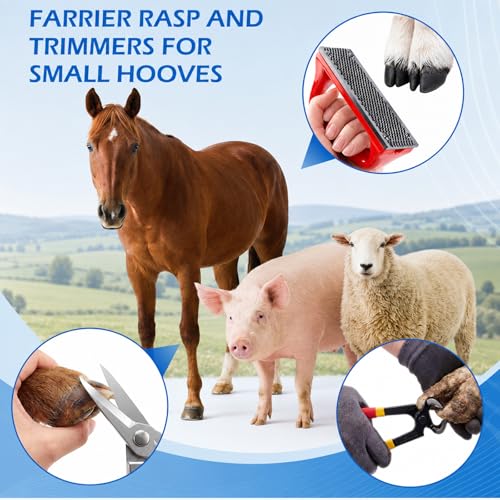 7pcs 8" Farrier Tool Kit, Hoof Rasp Nipper Trimmer Livestock Sling - style: Essential Hoof Care Kit