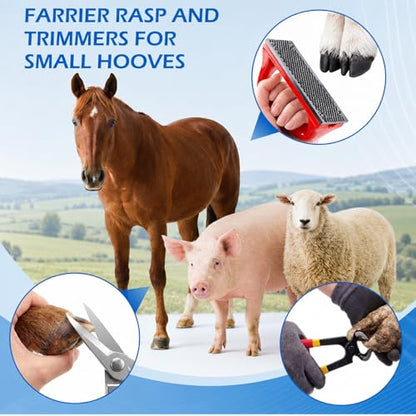 7pcs 8" Farrier Tool Kit, Hoof Rasp Nipper Trimmer Livestock Sling - style: Essential Hoof Care Kit