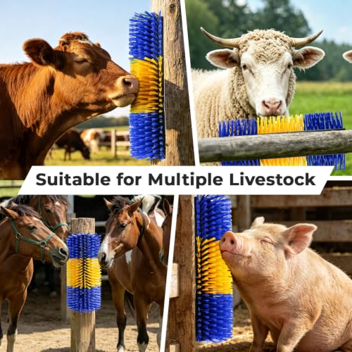 2 Packs Livestock Scratch Brush, Goats Brush Horse Scratching Post - color: Blue