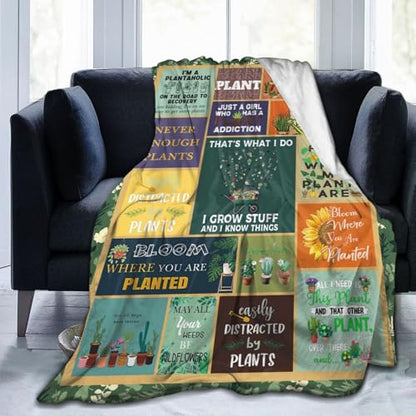 Gardening Lover Gifts Throw Blanket for Women Plant Gardeners Blanket Garden Blankets Plush Cozy Flannel Fleece Fuzzy Party Blanket 50"X40" - color: Gardening Plant, size: 50"x40"