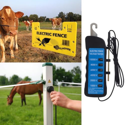 Joyzan Electric Fence Tester, Voltage Meter Fault Finder 6 Neon Indicator