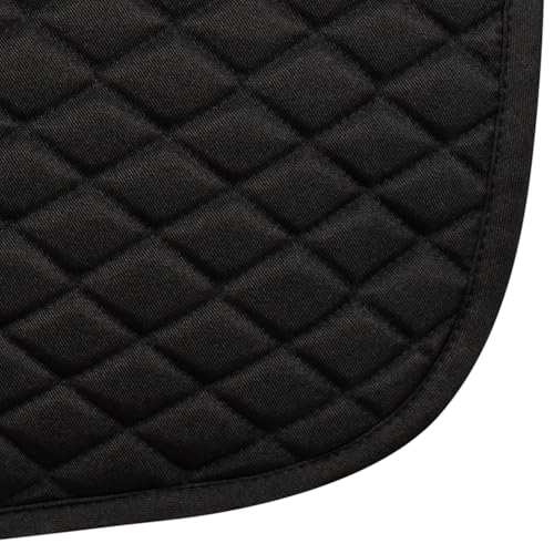 TuffRider Basic Pony Saddle Pad – Diamond Quilted, Flannel Lined, Breathable Schooling Pad for Horses - color: Black