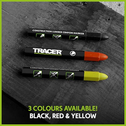 Tracer Black Lumber Crayon Markers, Pack of 12 - Construction - color: Black
